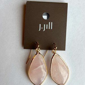 J.Jill Rose Quartz Hook Earrings In Gold-Tone